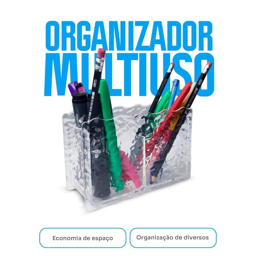 Cesto Organizador Multiuso Duplo Acrílico Texturizado