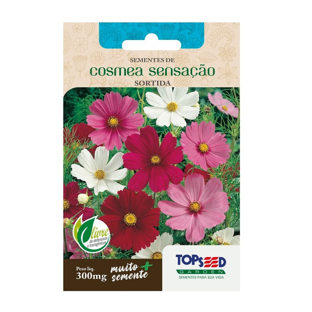 60 Sementes Cosmea Sensaçao Cosmos De Jardim Sortido