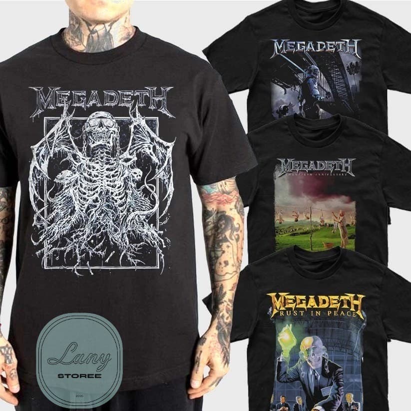 Camiseta Básica Rock Megadeth Camisa 100% Algodão Streetwear Temos Plus Size Lançamento - Envio Rápido