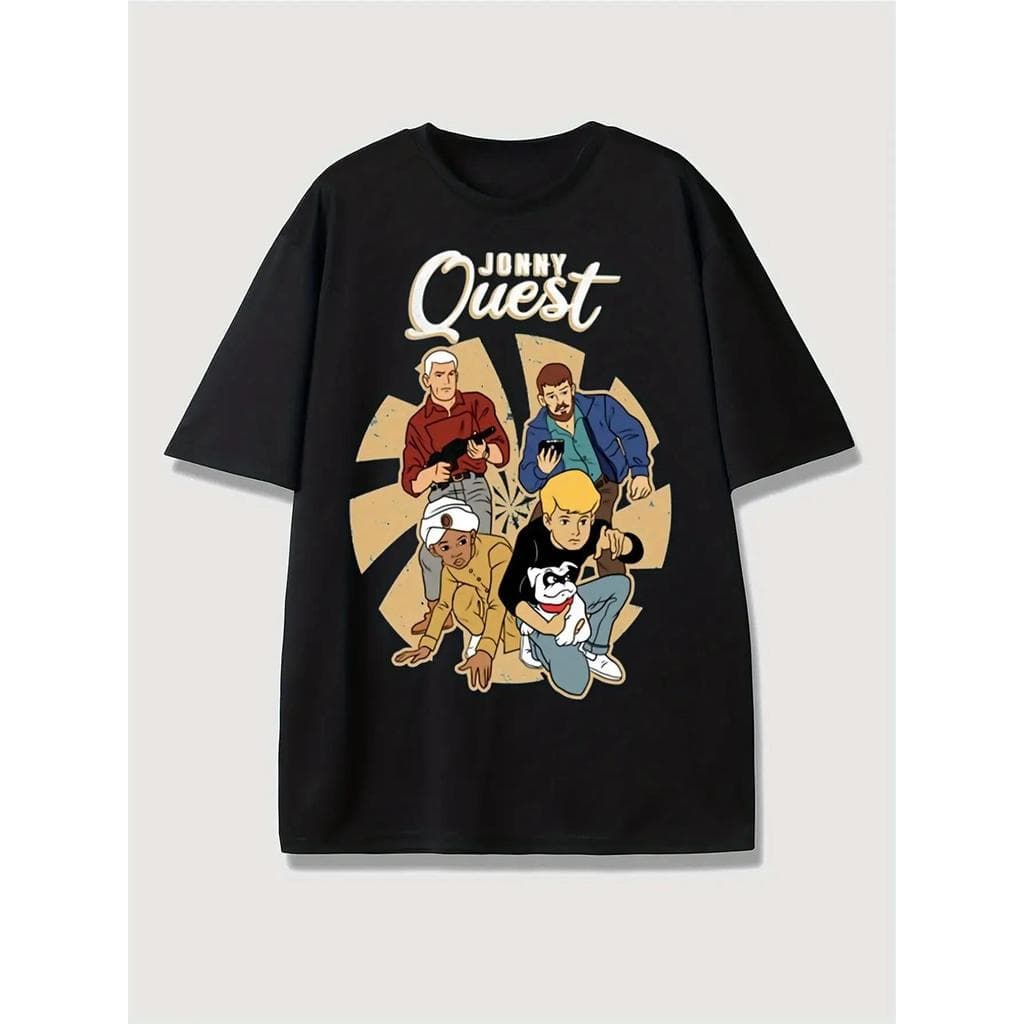 Camiseta Masculina Vintage Jonny Quest Anos 1960 - Estilo Retro da Série de TV - Inspirada Oficialmente nas Poses de Açã