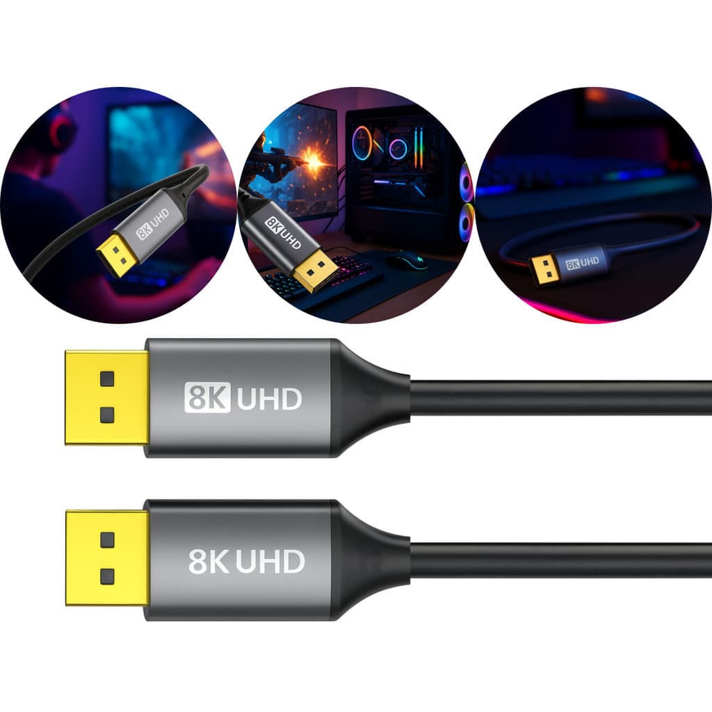 Cabo Displayport X Displayport 3mts 8k 60hz - 240hz Gamer