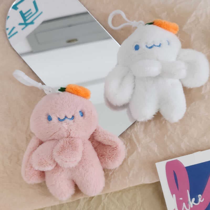 Bonito polvo coelho chaveiro de pelúcia pingente criativo coelho de orelhas grandes boneca de pelúcia saco feminino ping