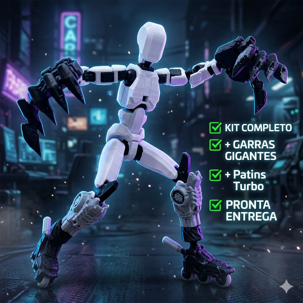 Dummy 13 Kit Completo com Garras Gigantes Patins e Armadura Boneco Articulado Jolux