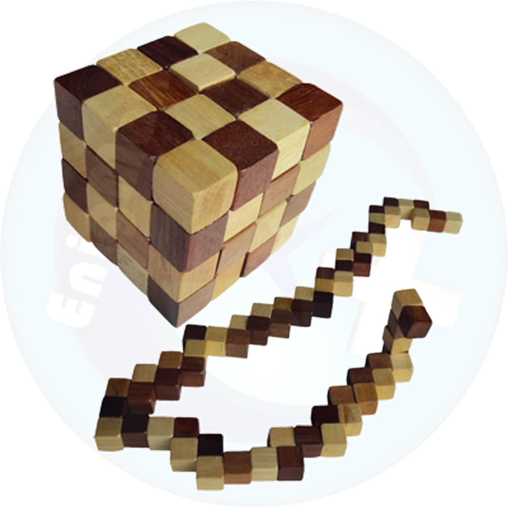BRINQUEDO INFANTIL CUBO SERPENTE 4X4 EM MADEIRA
