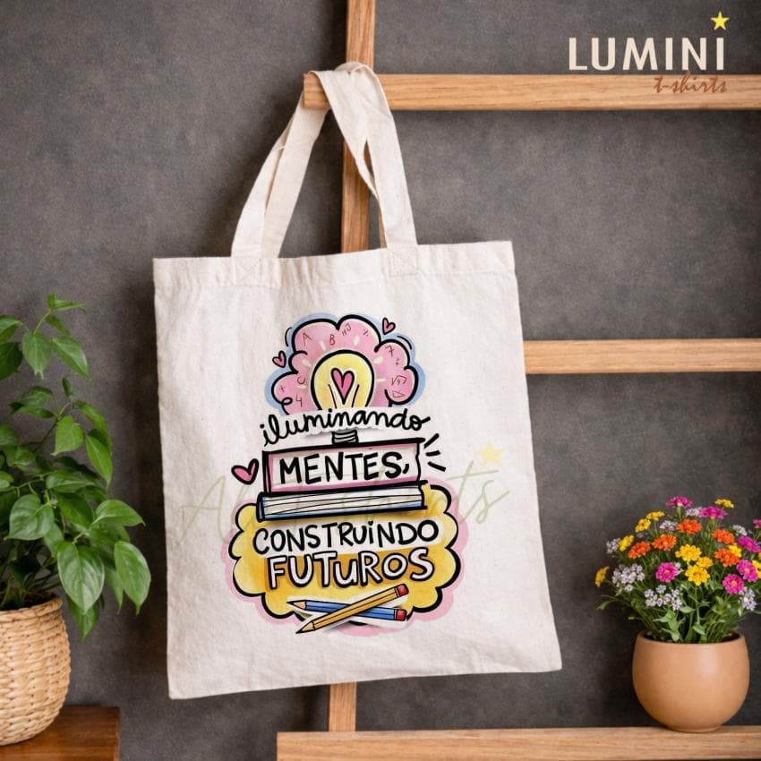 Bolsa ECOBAG sacola ILUMINANDO MENTES professora Unissex ecobag educação especial educadora recreadora verão