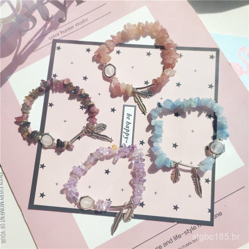 Pulseira delicada de estilo retrô, pulseira de contas de pedras estilo campestre, pulseira étnica, presente natural para