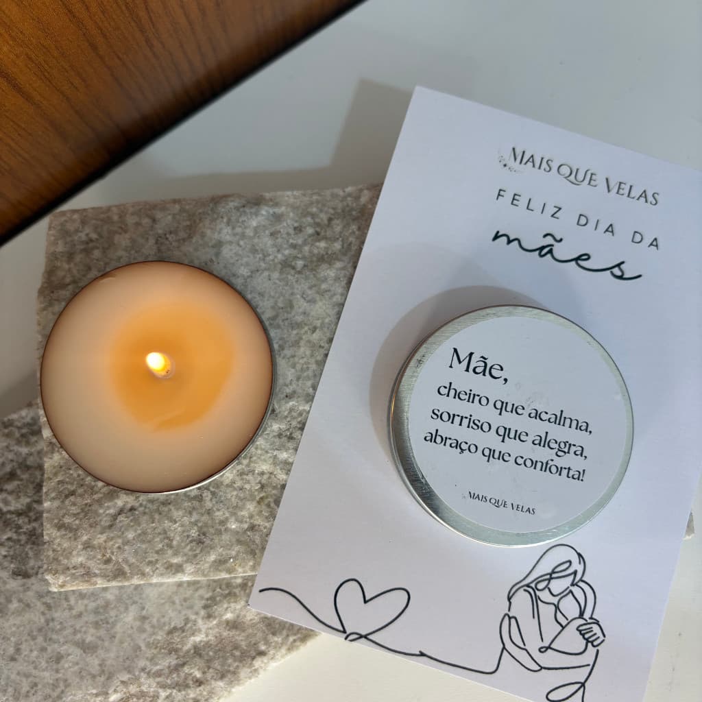 Kit 10 Mini Velas Aromáticas Personalizadas Dia das Mães Presenteável Lembrancinha Perfumada