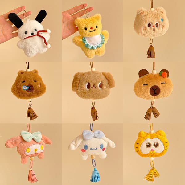 Moda jogar boneca de pelúcia pingente chaveiro saco ornamentos japonês bonito boneca estudante presente capivara