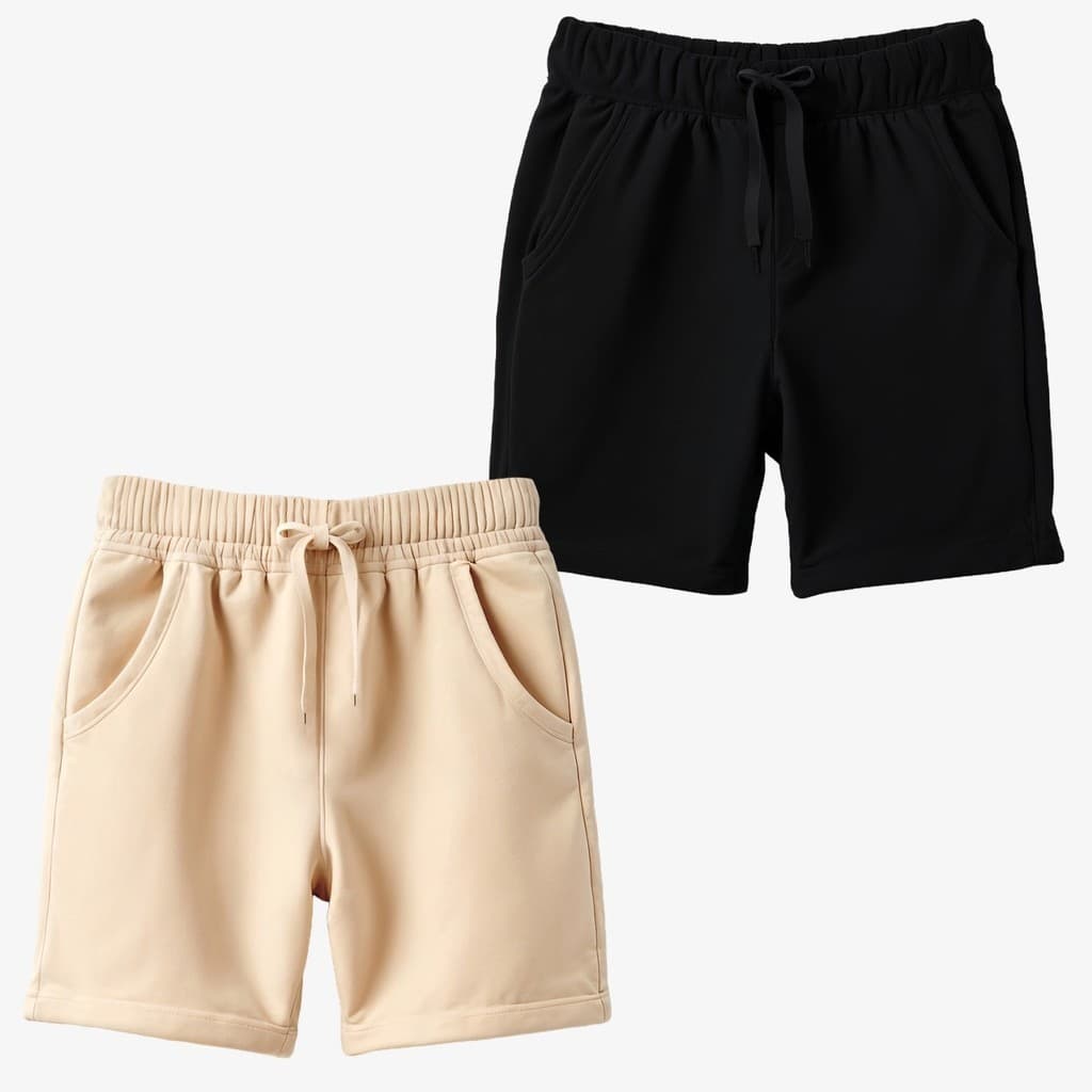 Kit Com 2 Bermudas Infantil Moletom Juvenil Short Moletinho Para Criança Menino Com Cordão Premium