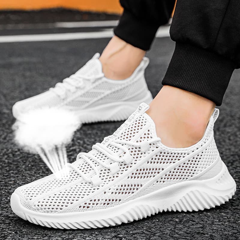Lace-Up sapatos masculinos verão tênis de corrida respirável desodorante malha fina respirável sapatos de malha oco sapa