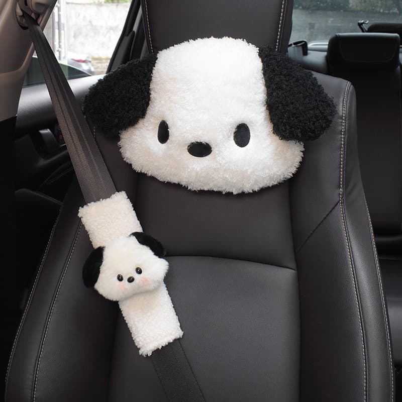 Bonito dos desenhos animados de orelhas compridas filhote de cachorro carro encosto de cabeça pescoço travesseiro assent