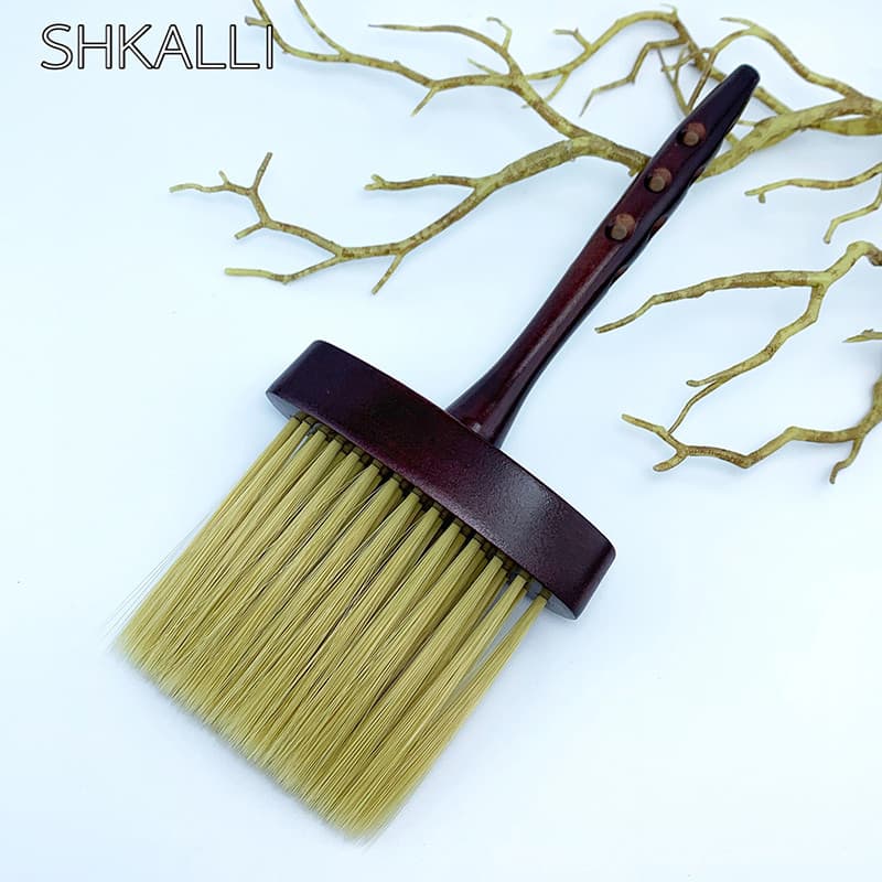 Cabeleireiro masculino Retro cabeça de óleo escova barbearia fibra cabelo madeira maciça cabelo quebrado varredura gradi