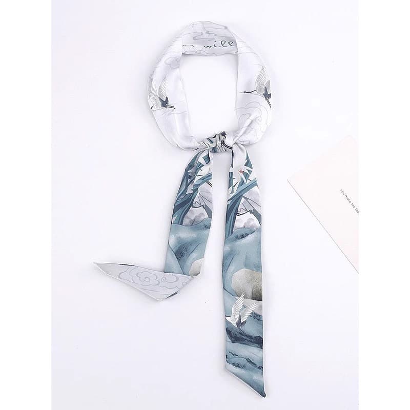 Retro estilo chinês estreito tira longa pequeno lenço de seda feminino primavera verão All-Match cachecol cachecol moda