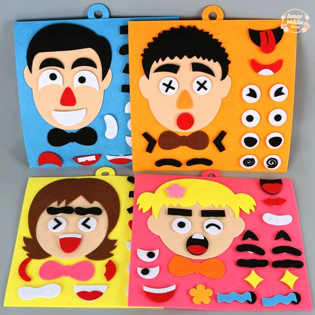 Brinquedo Educativo - 3D Face - Aprendendo as Emoções/Sentimentos Método Montessori