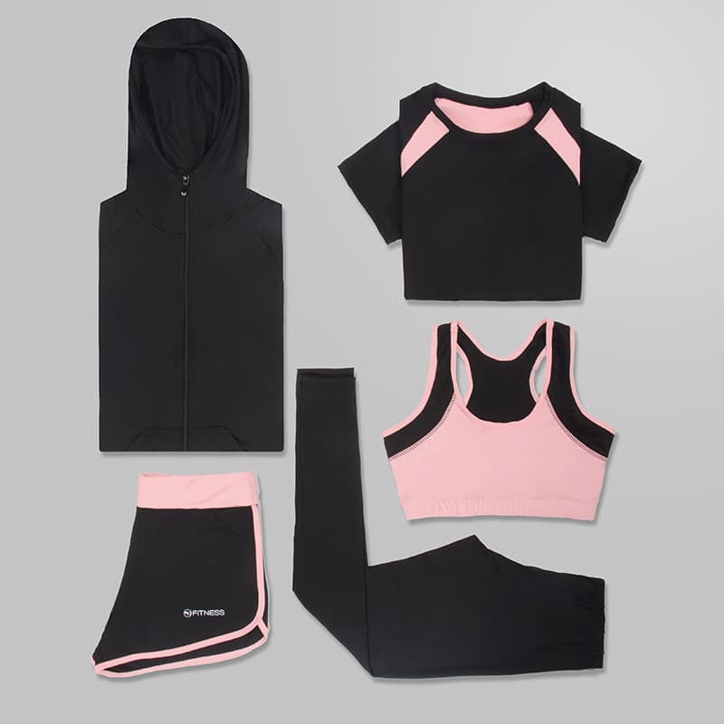 Esportes terno de Fitness feminino primavera verão ginásio roupas de Yoga respirável de secagem rápida correndo terno es