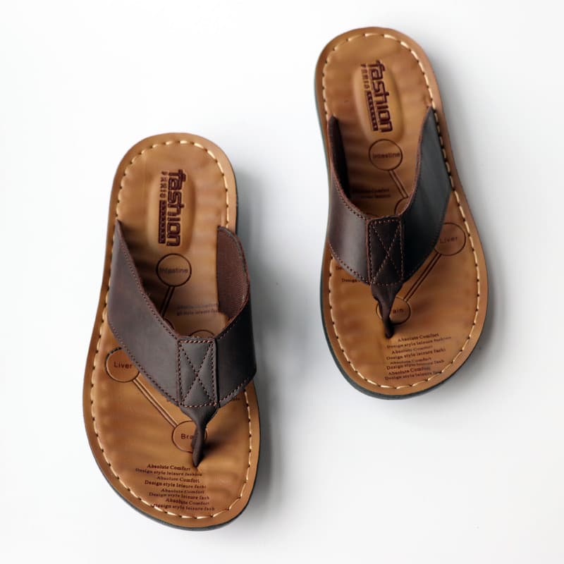 Verão novo estilo sandálias de couro Casual flip-flops sapatos de praia masculinos sandálias chinelos fabricante