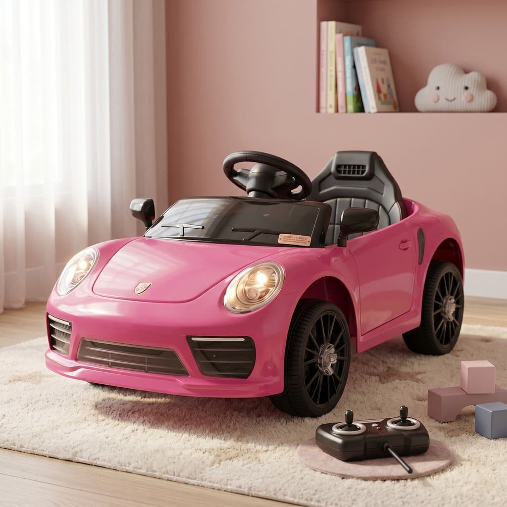 Carro Elétrico Infantil Compact Rosa 6V com Rádio Controle - Diversão e Segurança