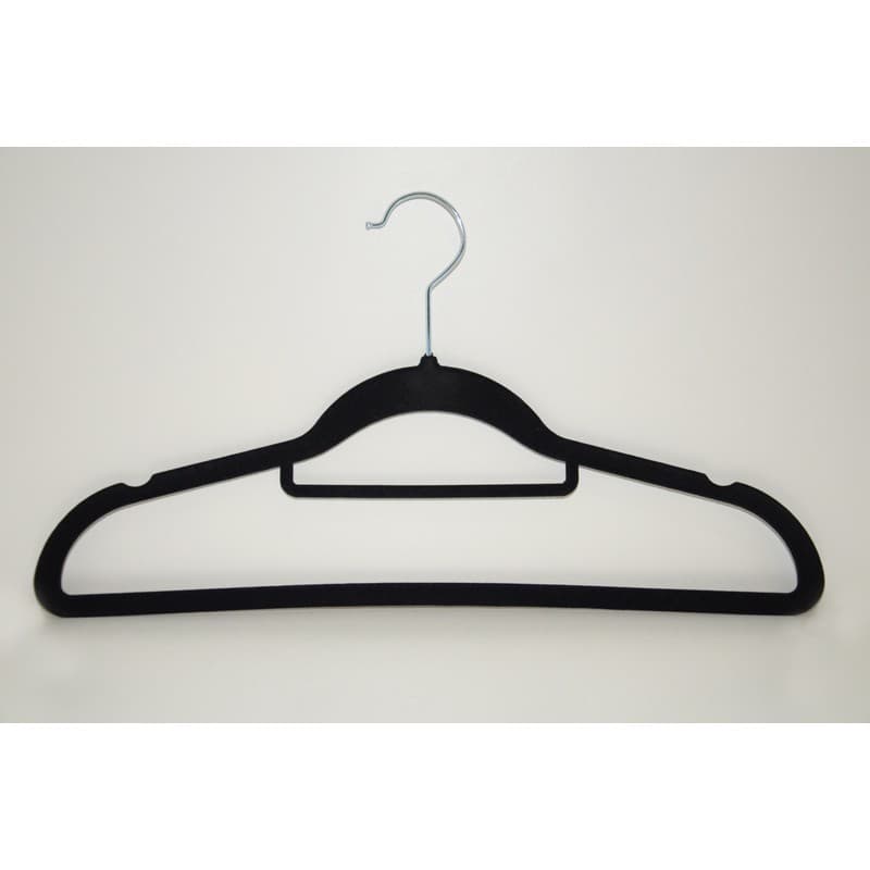 Cabide de Veludo Adulto Preto 42cm - 10 pecas