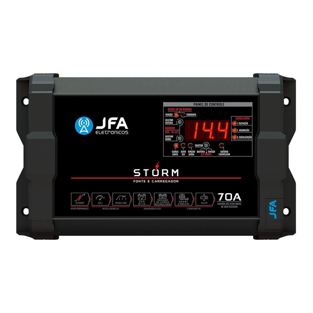 FONTE CARREGADOR DE BATERIA JFA 70 Ah STORM PLUS COM SCI