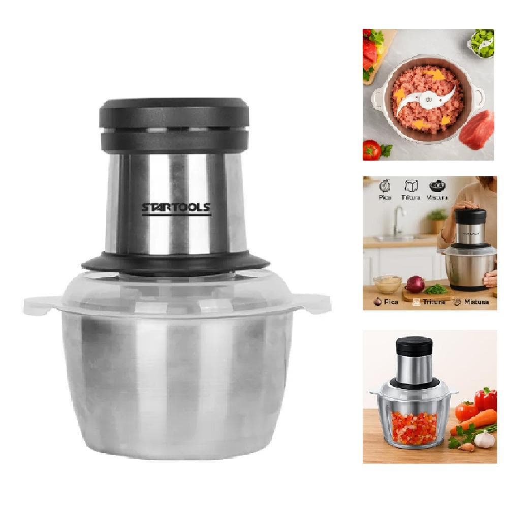 MULTIPROCESSADOR ALIMENTOS ELETRICO 2 LITROS TRITURADOR MOEDOR CARNES FRUTAS INOX 3 VELOCIDADES 220V