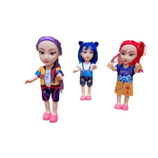 Boneca k-Pop Guerreira Rumi Mira Zoey kit 3 boncas brinquedo Barato mede 15 cm
