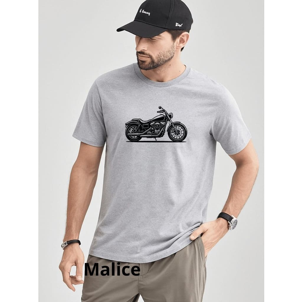 Camiseta Masculina Motociclista Camisa 100% Algodão Estilo Casual Para o dia-a-dia