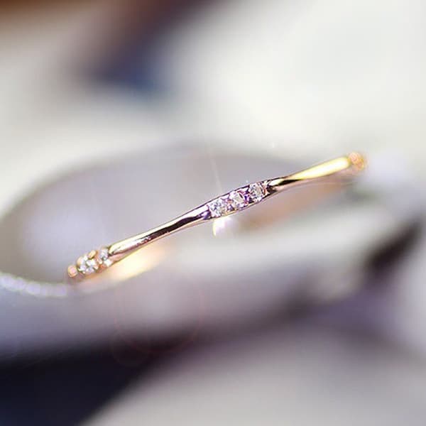 Anel Luxo Leve 9 Diamantes Pequenos Rose Gold Cute Artesanato anel masculino homens acessórios de moda coreanos anel fem