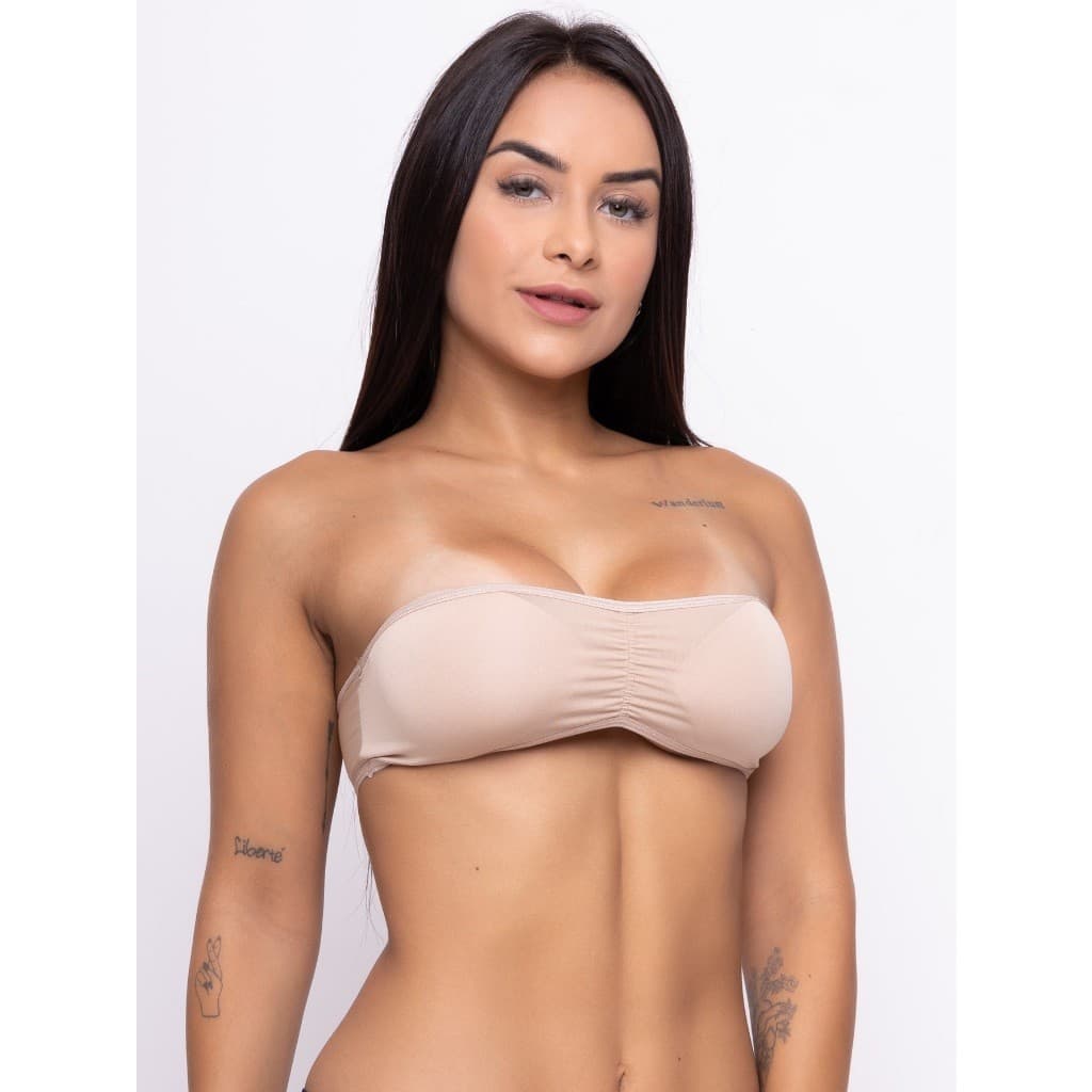 Top Sutiã Faixa Tomara que Caia Sem Alças Com Bojo Adulto Feminino  Store