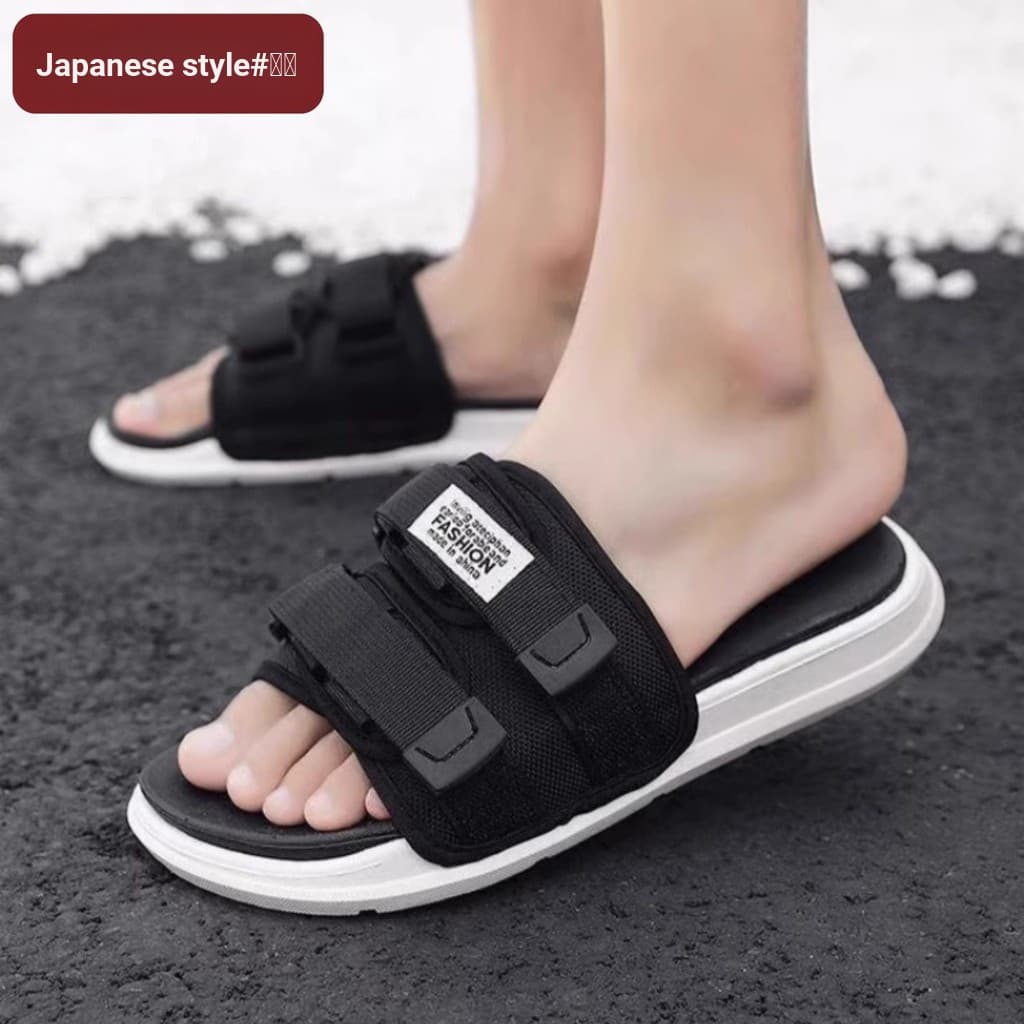 Calçados de praia antiderrapantes para casais, estilo japonês, para o verão, com velcro, sandálias