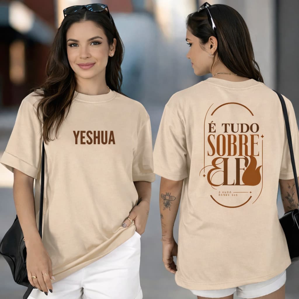 Camiseta Feminina Estampada Yeshua | Cristã | Fardamento Igreja