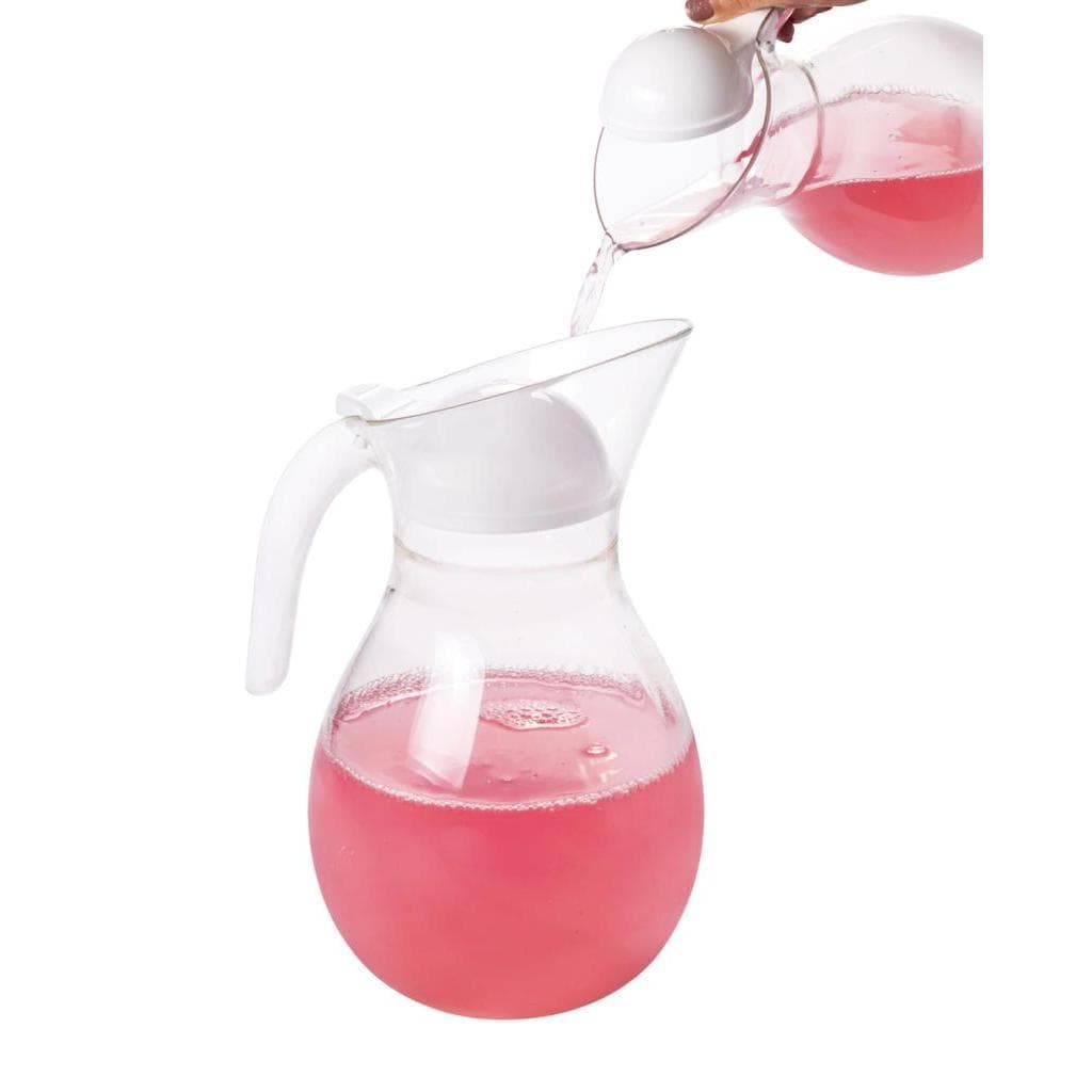 Jarra Plástica Elegance 2L Com Tampa Transparente Para Água Suco Bebidas Geladeira Cozinha Mesa Uso