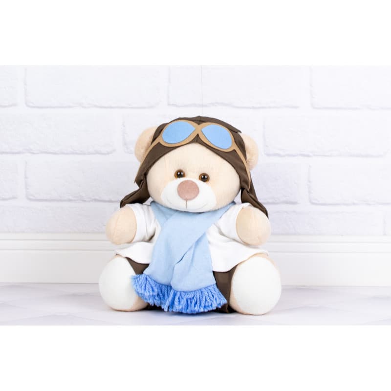 Urso Aviador Pelúcia Grande 48cm Chá Revelação E Decoração