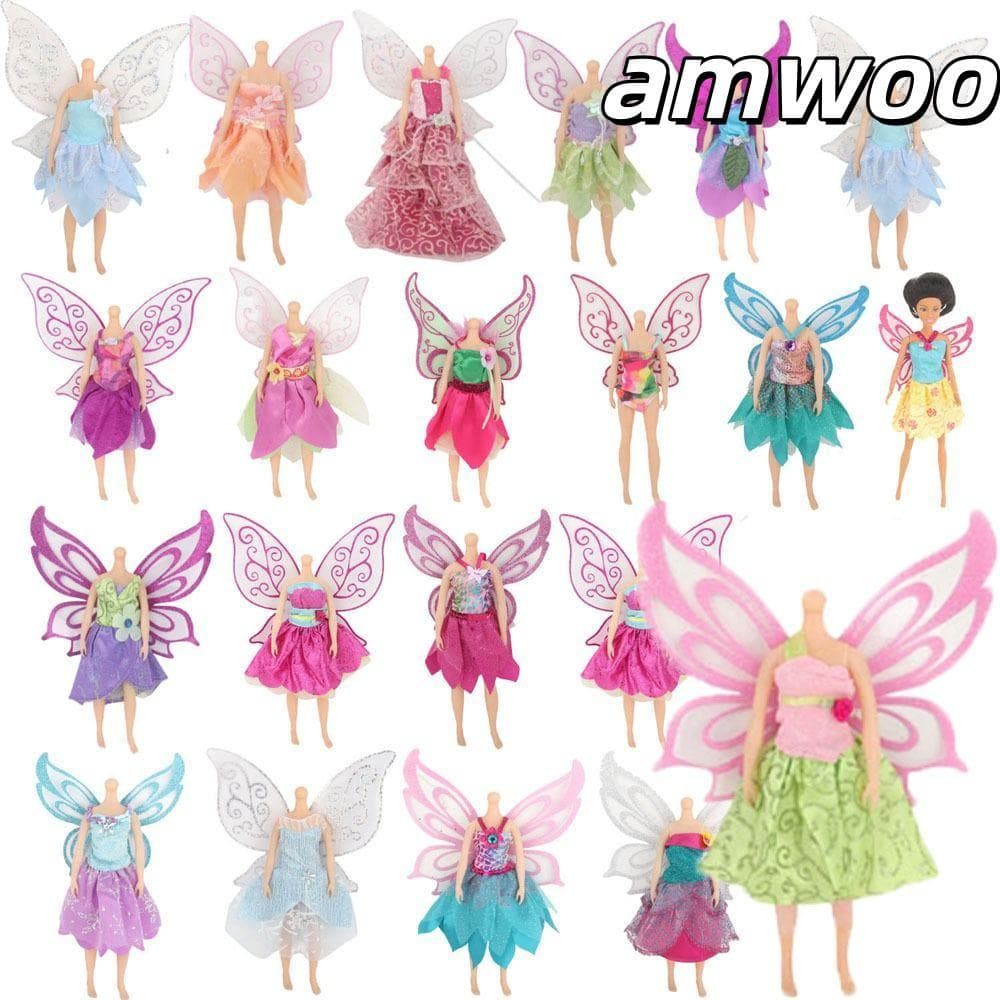 AMWOO Saia De Gaze Brilhante , Roupas De Boneca Da Moda Com 10 Estilos , Vestidos De Fadas , Fofos Para 1/6 BJD E 30 Cm