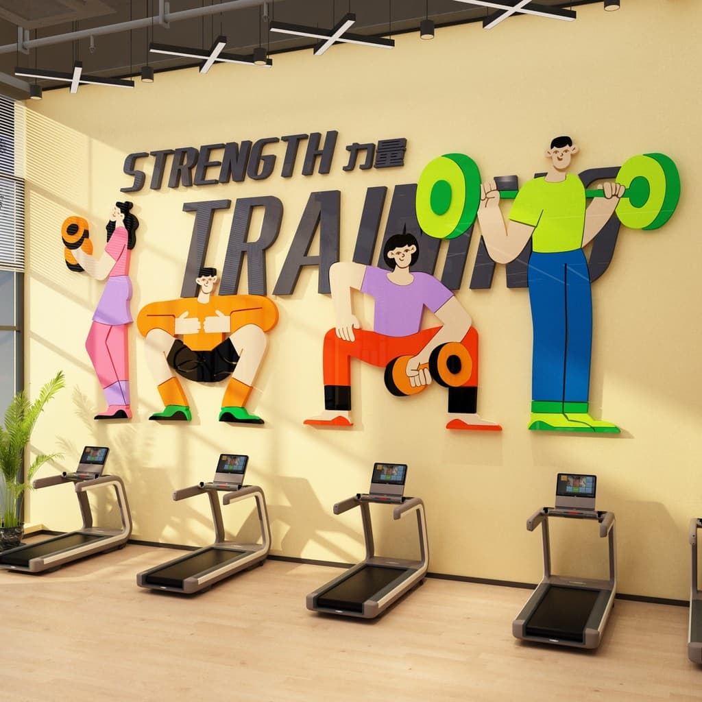 Decoração de parede de academia, Slogan inspirador, imagem, influenciador, fundo perfurado, pôster, adesivo Cultural, pi