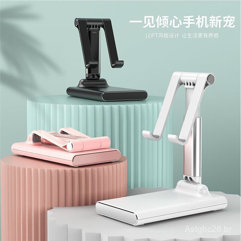 Suporte retrátil e dobrável para celular, suporte portátil para telefone de mesa, suporte para tablet.