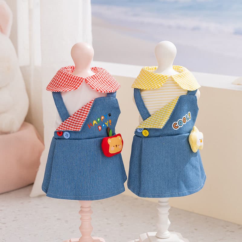 2026 primavera verão novo estilo gato Denim vestido adulto gatinho estilo princesa saia para cachorro roupas para animai