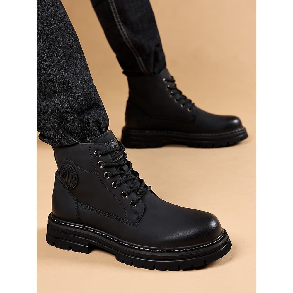 Outono inverno Martin botas masculinas 2024 novo estilo de couro genuíno de alta qualidade botas masculinas de sola gros