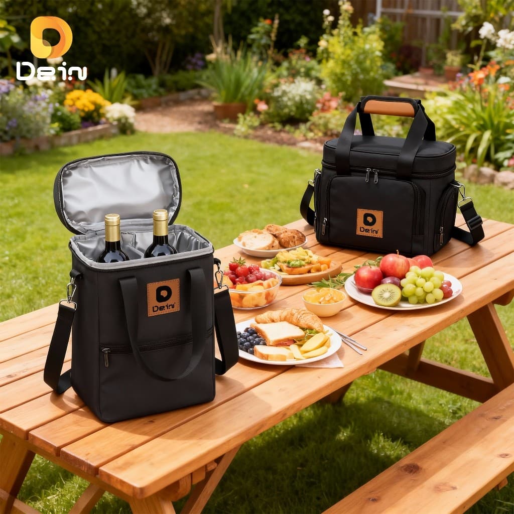Bolsa Térmica Couro Sintético 20L/30L Grande Impermeável Portátil Alça Ombro Praia Trabalho