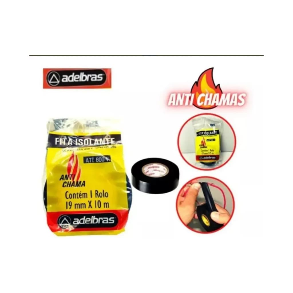 Kit 10 Fita Isolante 10m Profissional Resistente Adelbras