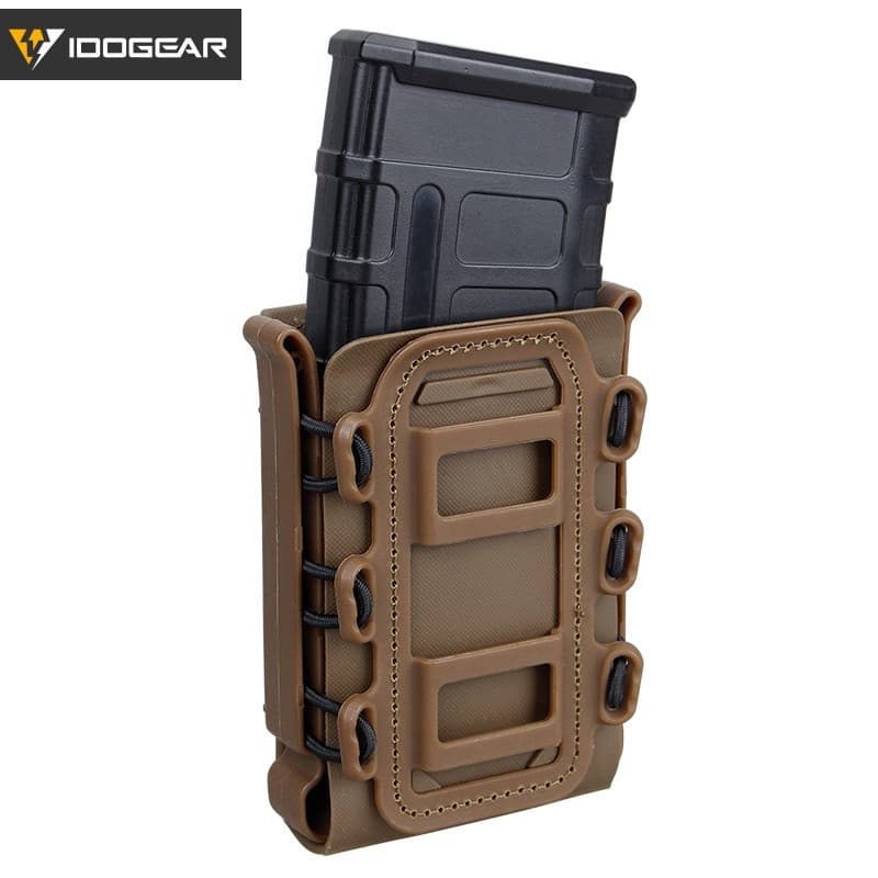 IDOGEAR 5.56mm 7.62mm Fast Mag Pouch Tactical Magazine Pouches Molle Belt Fast Attach Carrier Soft Shell Rifle Mag Carri