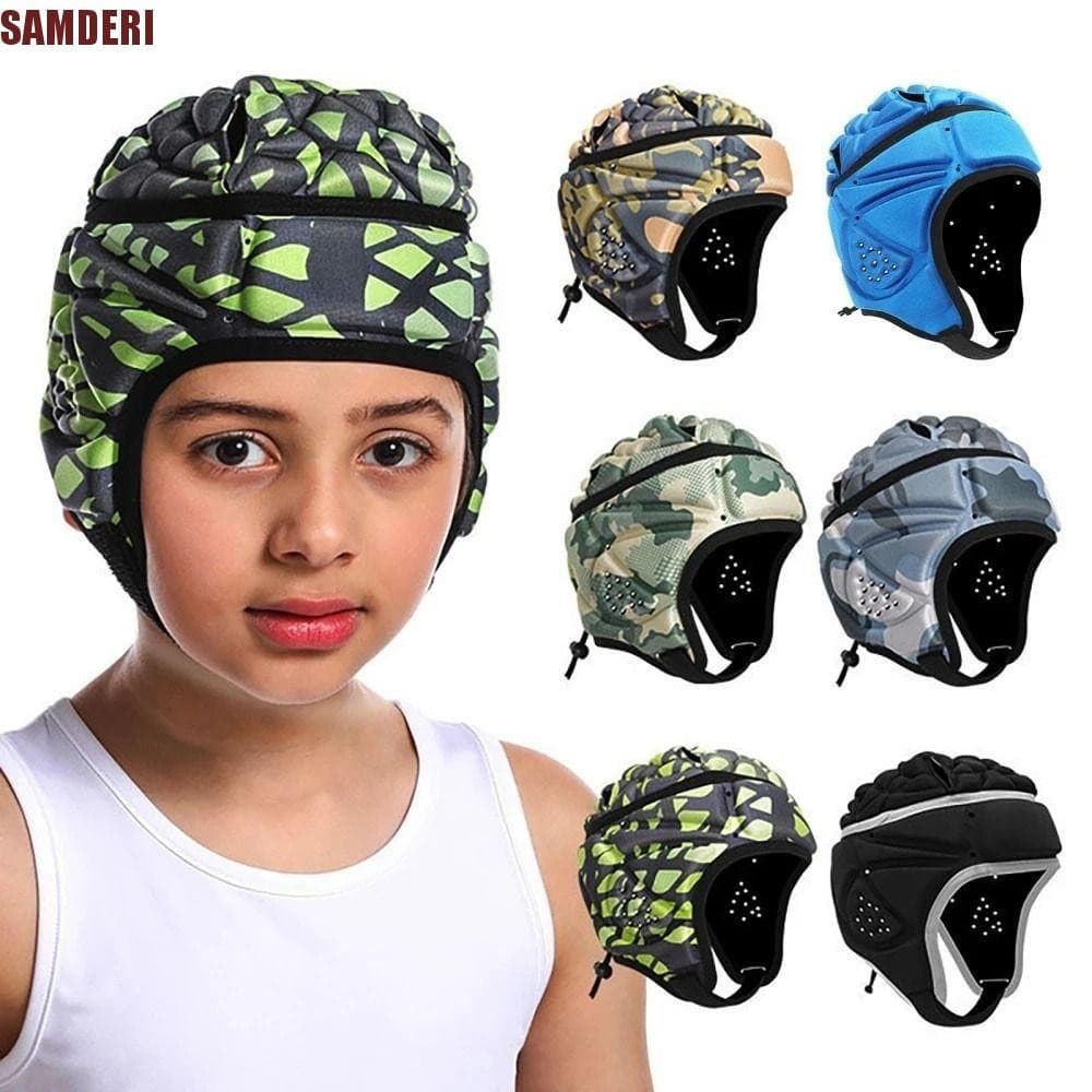 Capacete Macio SAMDERI , De Rugby EVA Ajustável Futebol Protetor De Cabeça À Prova De Choque