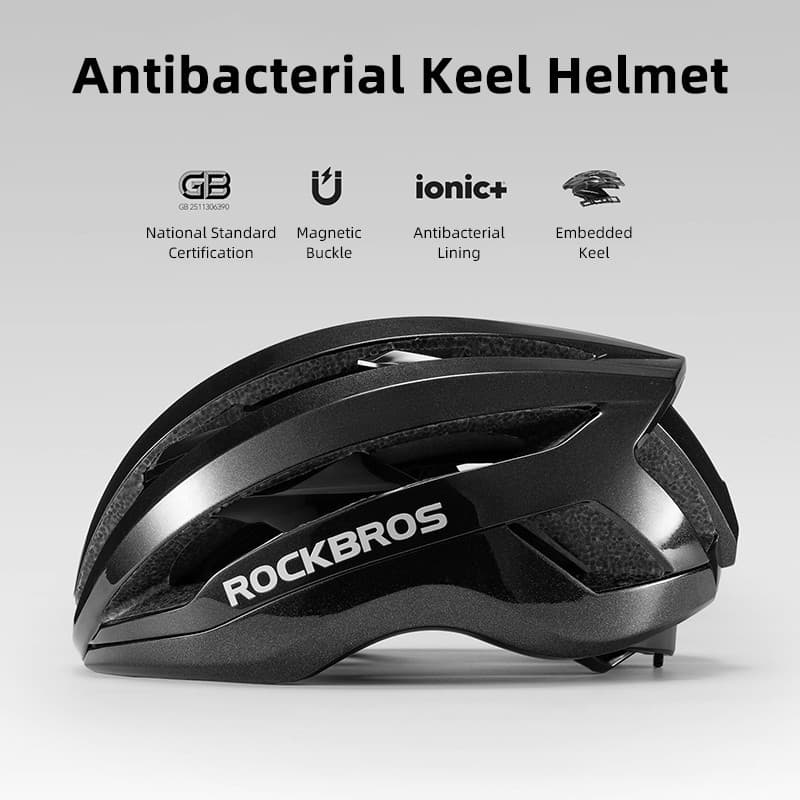 ROCKBROS Capacete De Ciclismo Integralmente Moldado Magnético Ajustável Respirável Masculino Feminino MTB Segurança Para