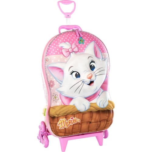 Mala Infantil Branca De Neve 3d - Rodinhas Coloridas Rosa Marie
