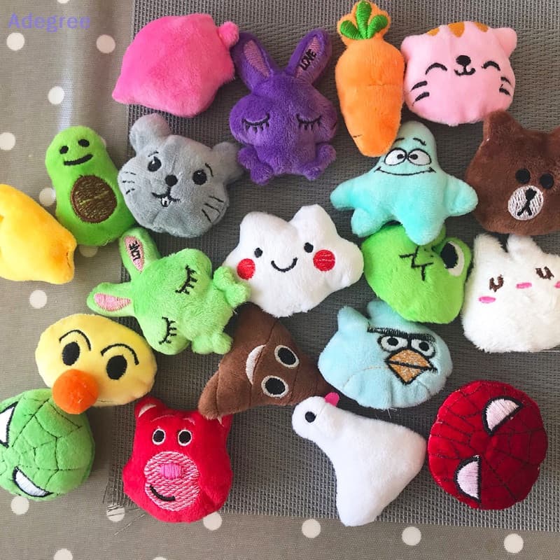 Adegree 10Pcs Bonecas De Pelúcia De Animais Fofinhos 5-6cm Kawaii Urso Coelho Panda Brinquedos Recheados Mini Máquina De