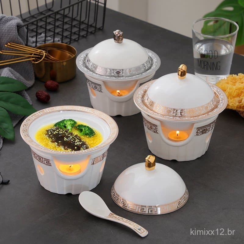 Utensílios de mesa para restaurante de hotel: Copo em formato de ninho de pássaro, copo de magnólia com borda dourada e