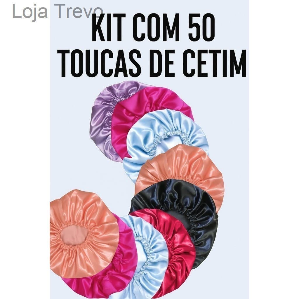 Kit com 50 toucas de cetim antifrizz - Para Revender21HE