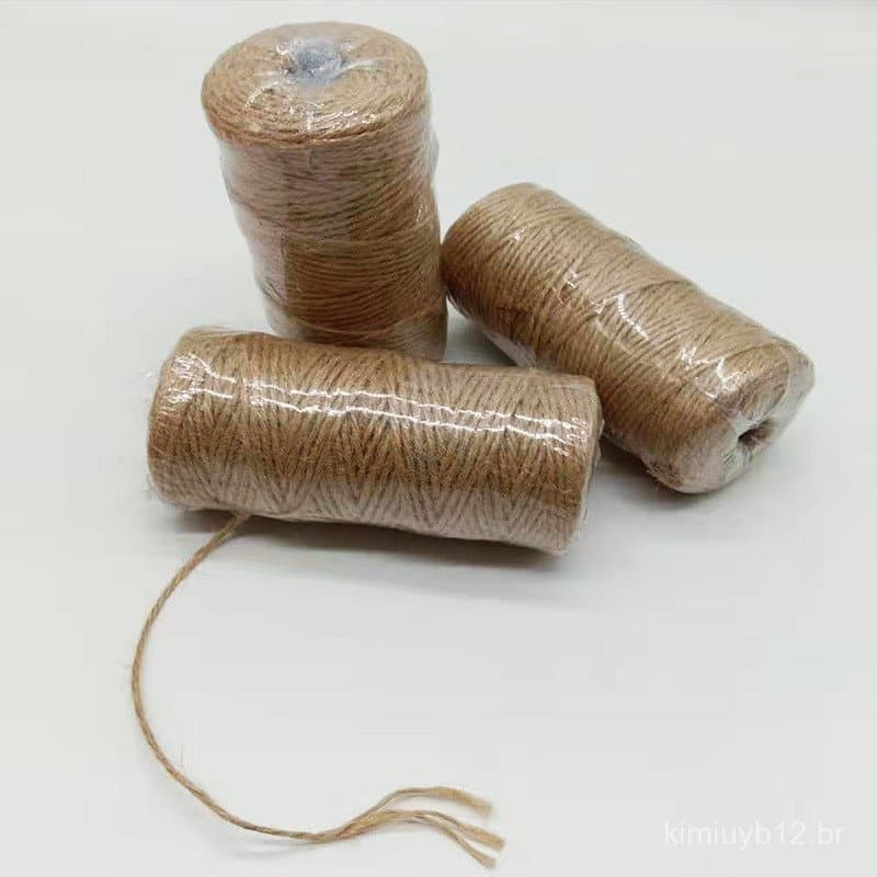 3 fios de corda de cânhamo fina de 2mm, corda de cânhamo para decoração, corda de cânhamo natural para projetos DIY, cor