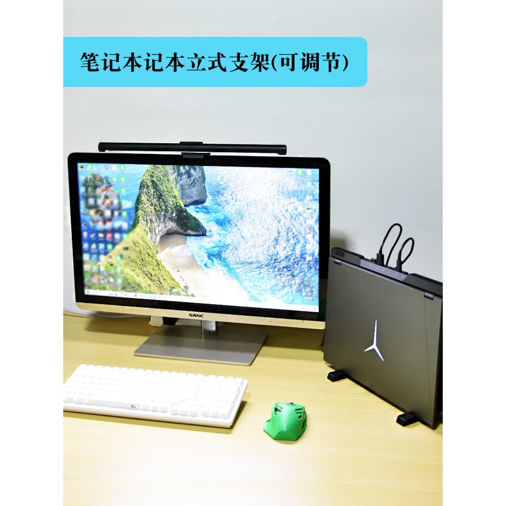 Suporte para Laptop vertical Desktop vertical Gamebook ajustável que economiza espaço dormitório de escritório uso em te