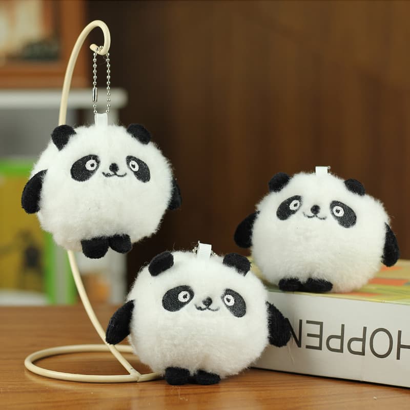 Bonito grande panda brinquedo de pelúcia boneca criativa panda cabeça boneca pingente menina saco chaveiro ornamentos