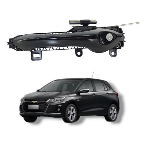 Maçaneta Externa Dianteira Esquerda Gm Onix Turbo 2020 2023 Preto Dianteira